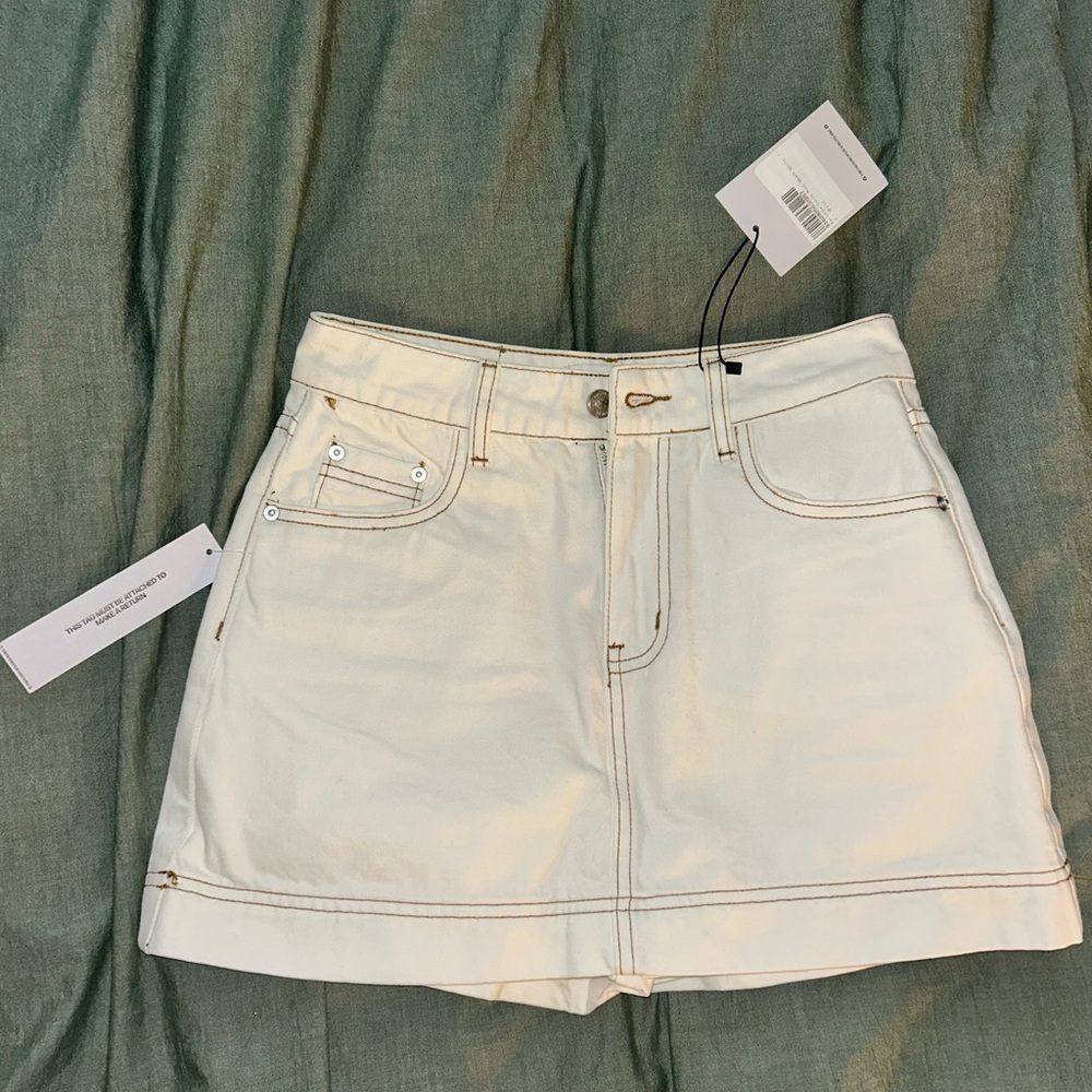 White Denim Skort